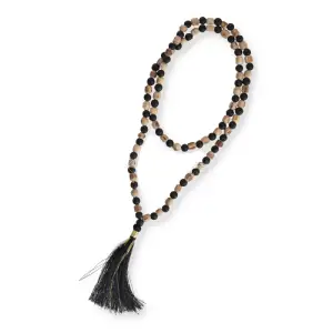 Mala 108 grani in Tulsi e pietra lavica 